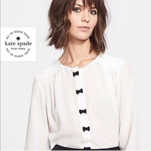 Kate Spade New York Bow Placket Silk Blouse